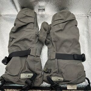 REI SwitchBack GTX Snow Gloves Unisex Size XS Waterproof Insulated Straps‎ Gray